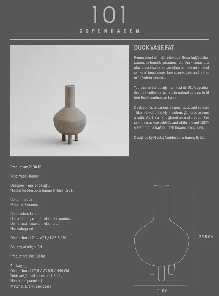 Duck Vase Fat Taupe - Image 7