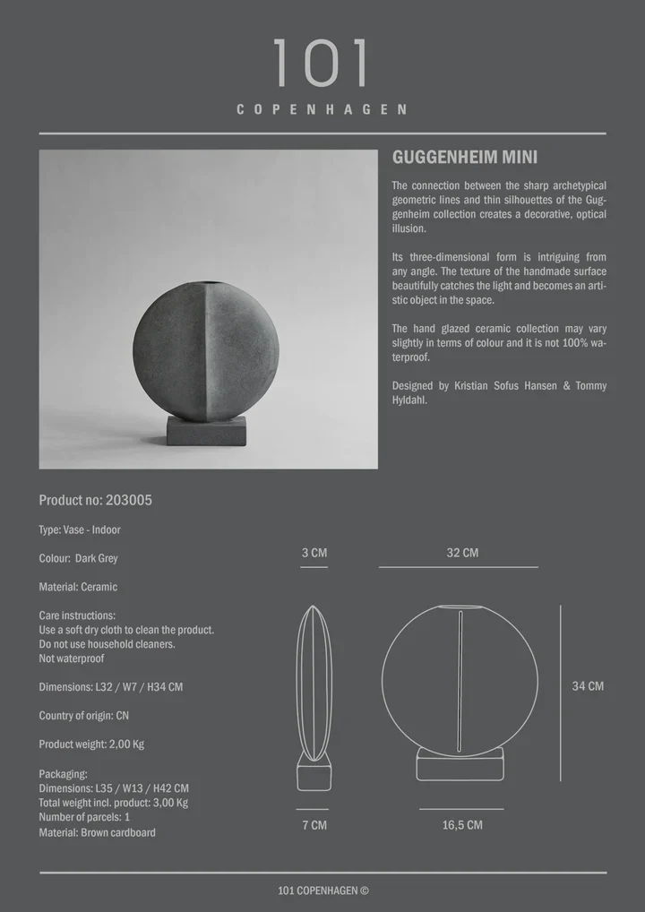 Guggenheim Vase Mini Dark Grey - Image 7