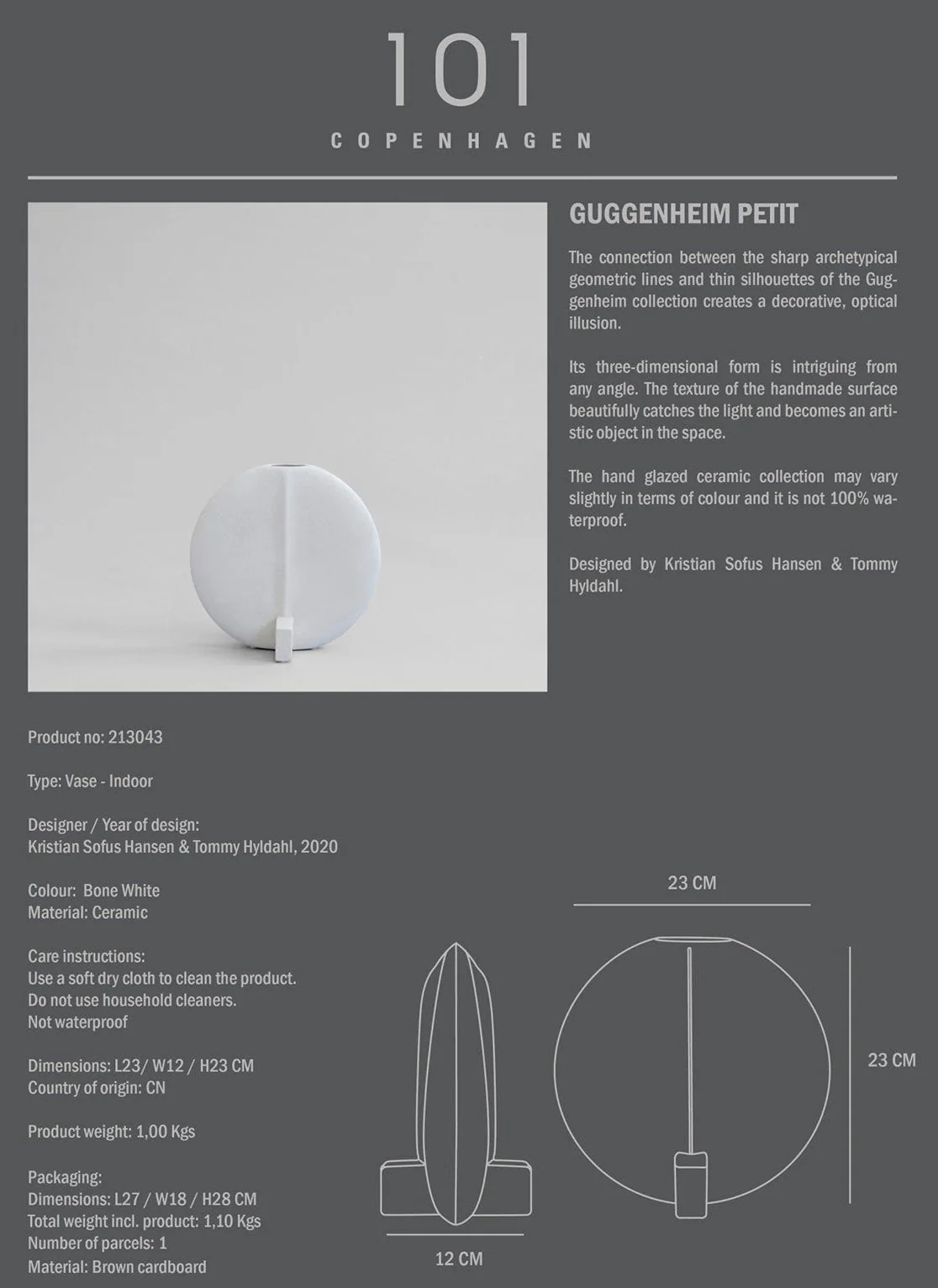 Guggenheim Vase Petit Bone White - Image 6