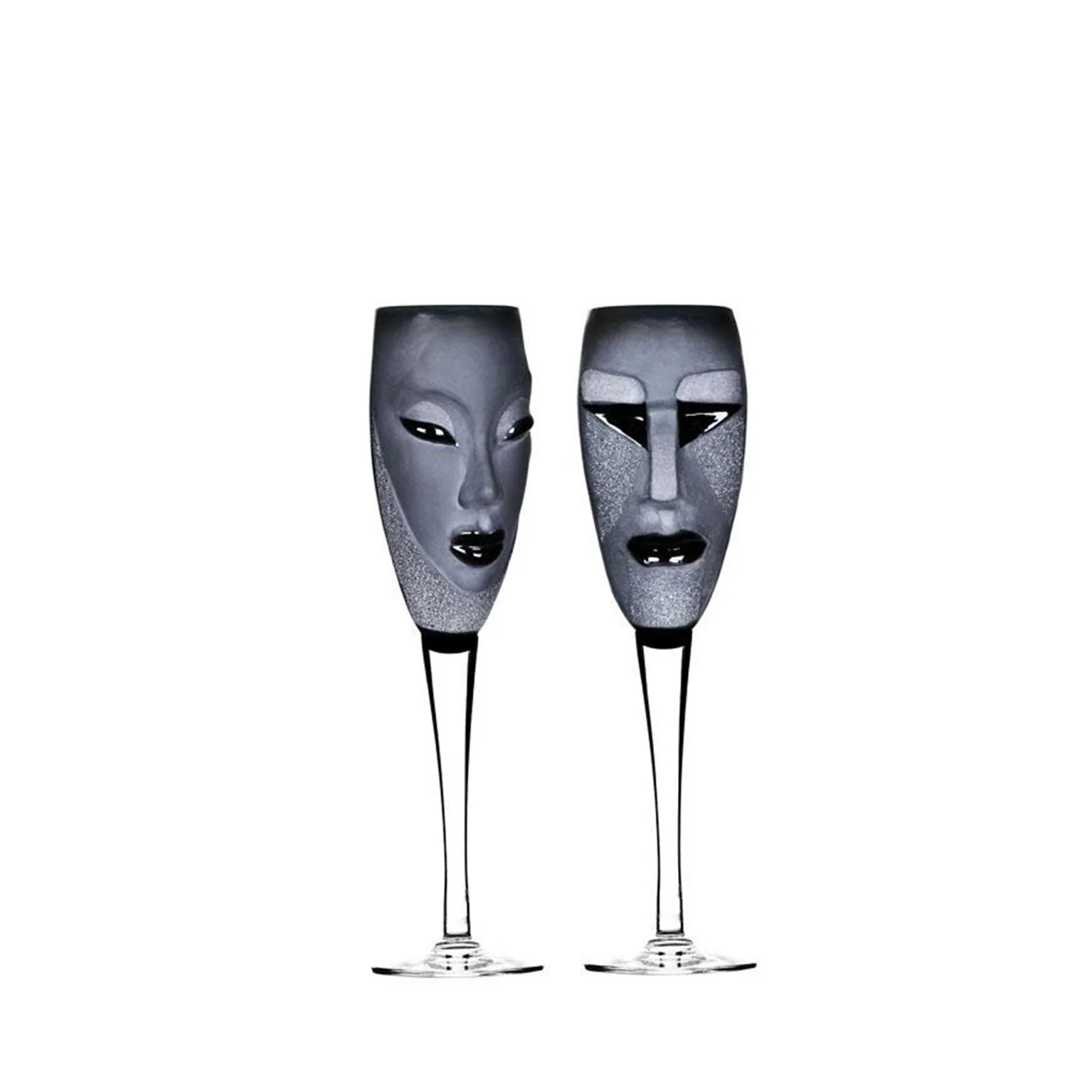 Maleras Crystal Champagne Glass Electra Black MASQ Tableware - Image 3