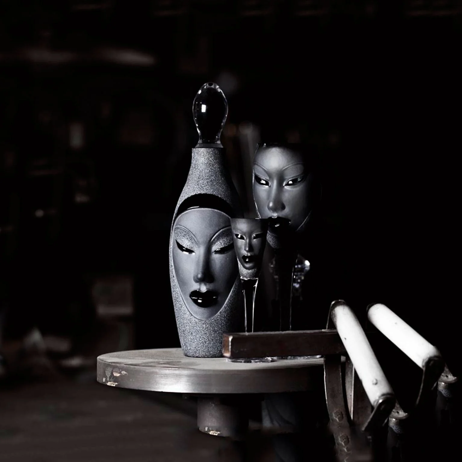 Maleras Crystal Champagne Glass Electra Black MASQ Tableware - Image 5