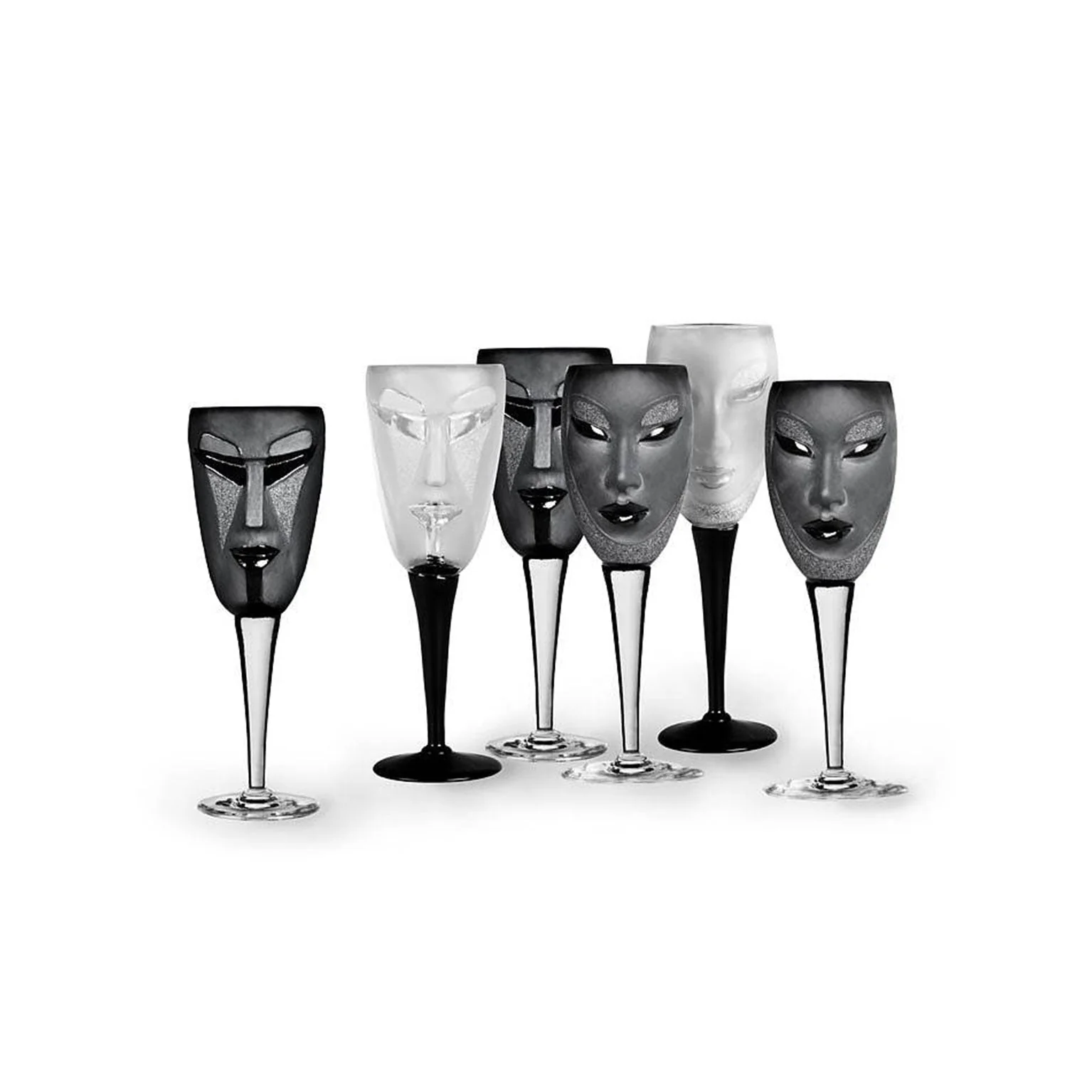 Maleras Crystal Champagne Glass Kubik Black MASQ Tableware - Image 4
