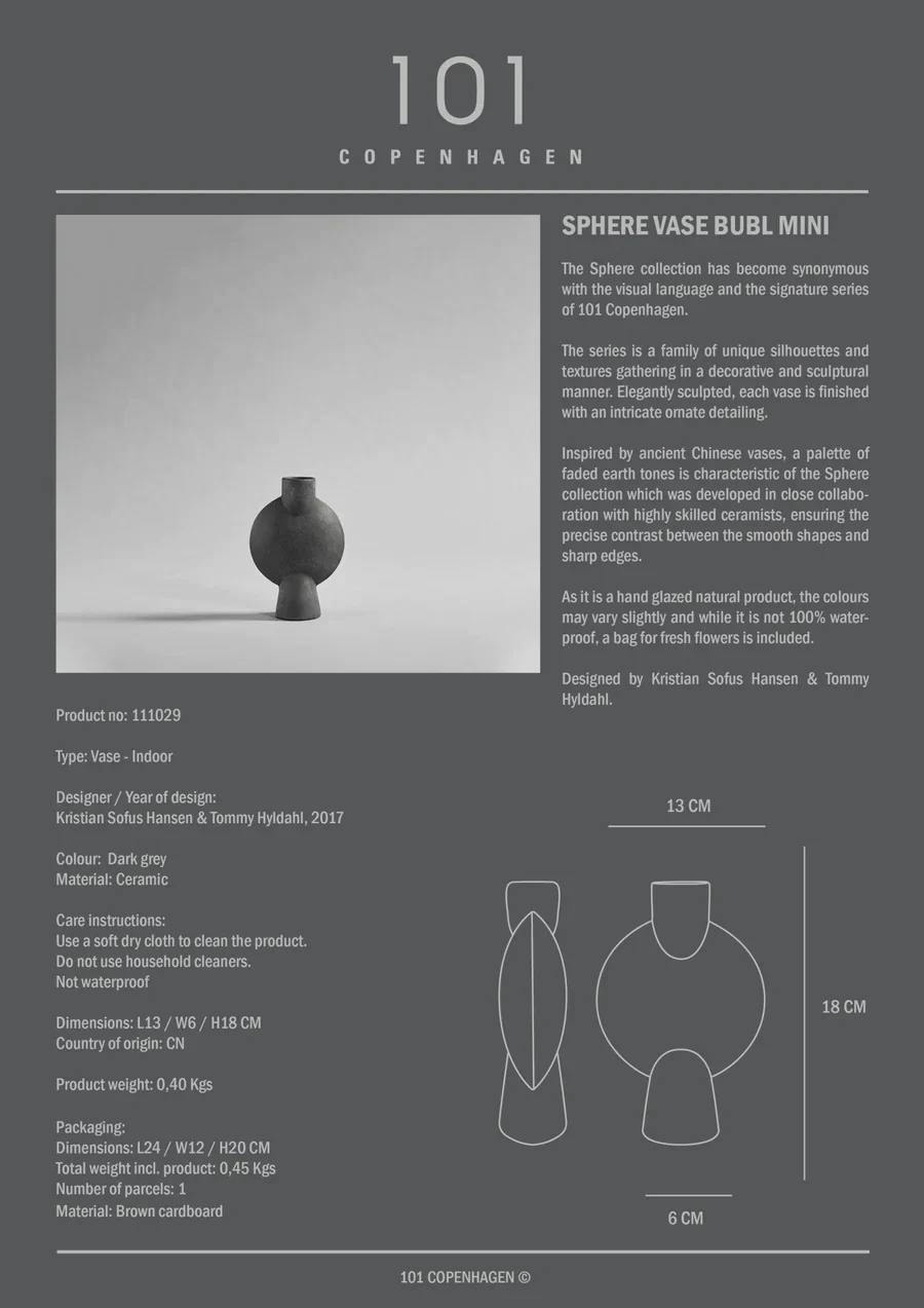 Sphere Vase Bubl Mini Dark Grey - Image 9